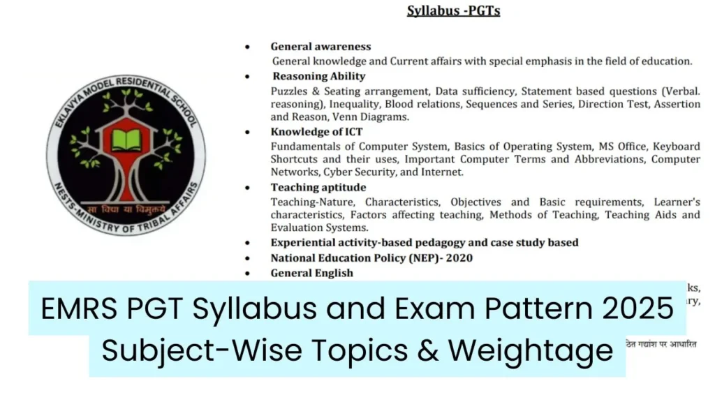 EMRS PGT Syllabus