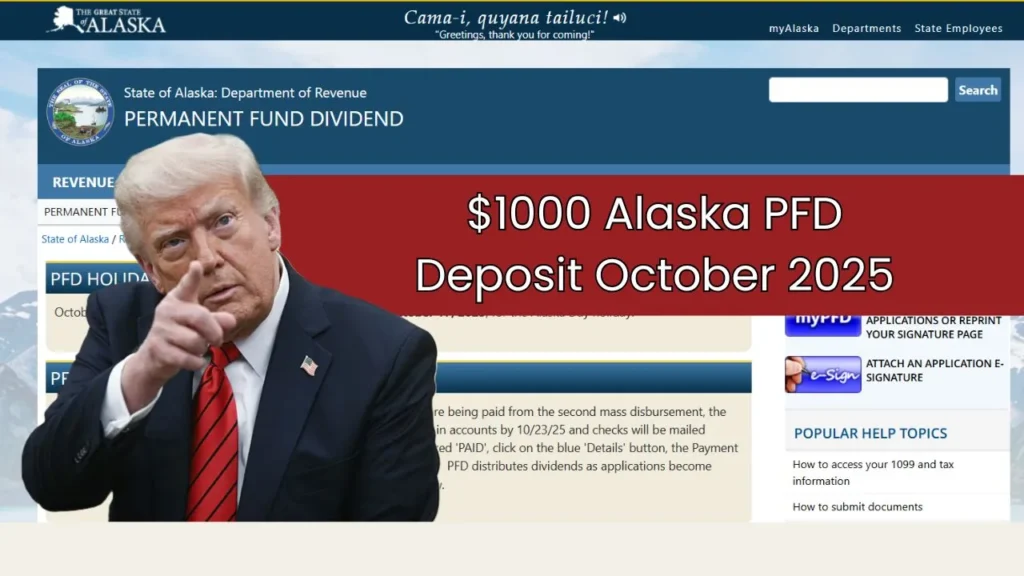 $1000 Alaska PFD Deposit October 2025