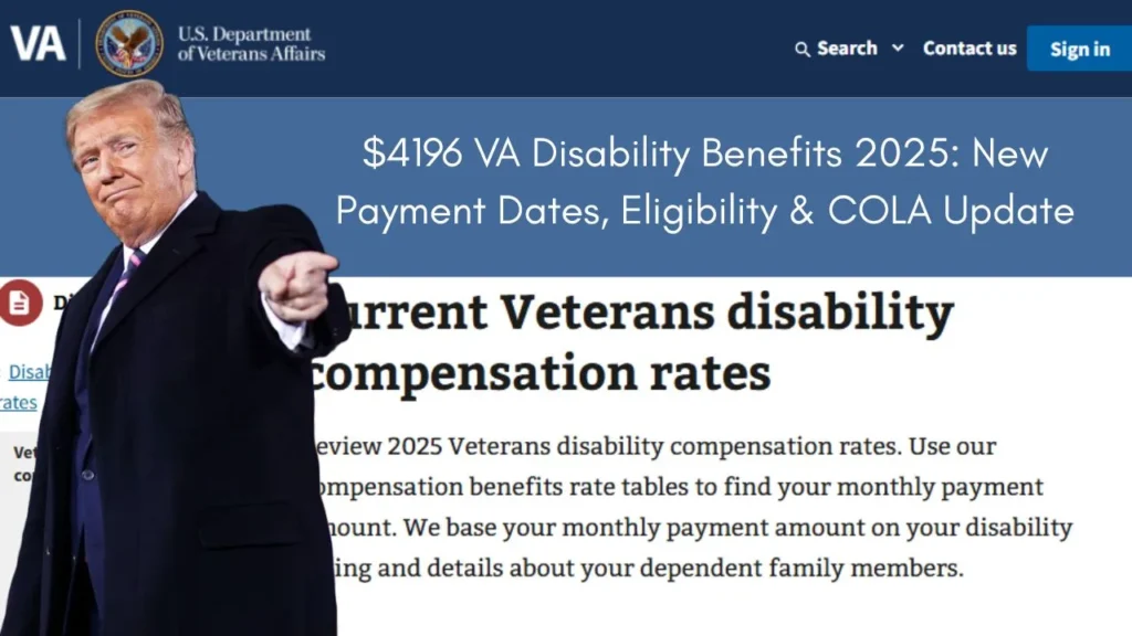 $4196 VA Disability Benefits 2025