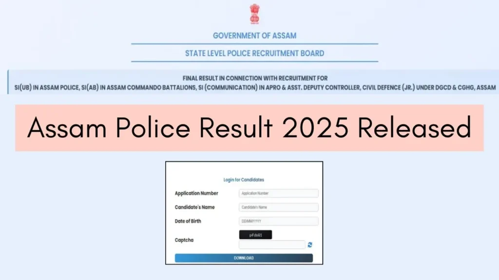 Assam Police Result 2025