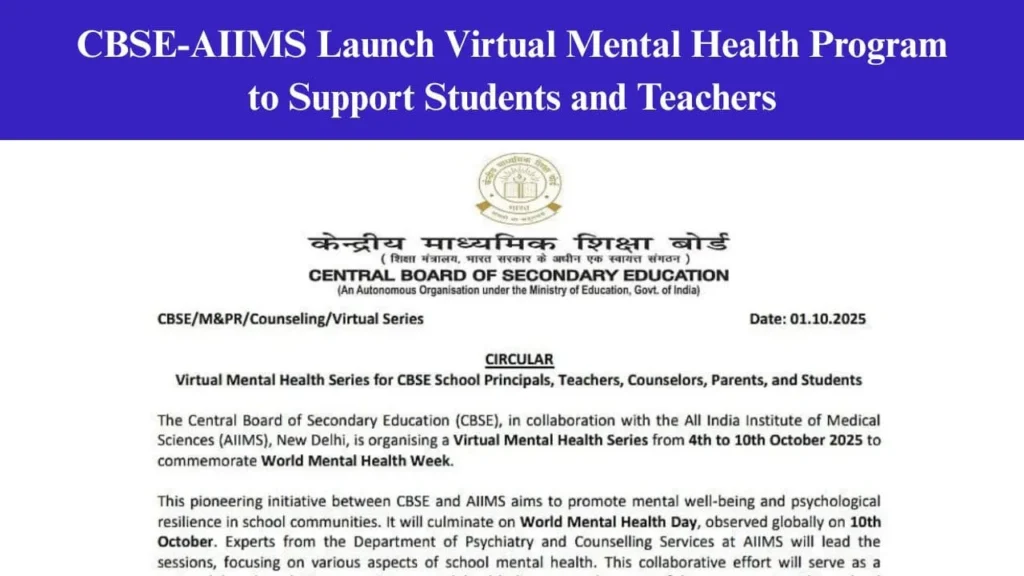 CBSE-AIIMS Launch Virtual Mental Health Program