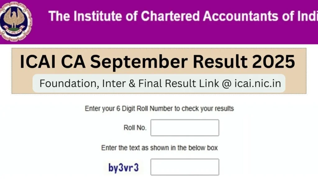 ICAI CA September Result 2025