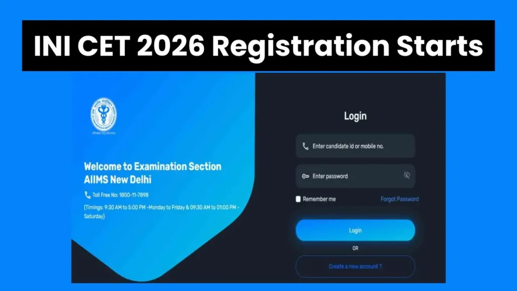 INI CET 2026 Registration