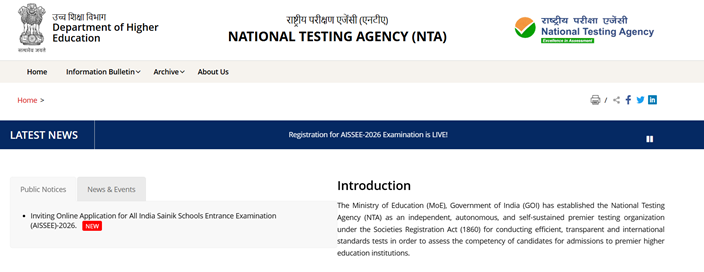 AISSEE 2026 Sainik School Registration