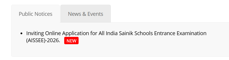 AISSEE 2026 Sainik School Registration