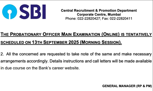 SBI PO Exam 2025