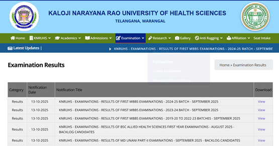 KNRUHS Result 2025