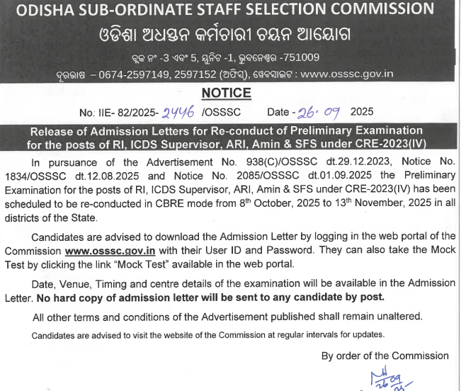 OSSSC CRE Admit Card 2025, Released: Know Exam Dates & Download Scorecard @osssc.gov.in 4 image 168